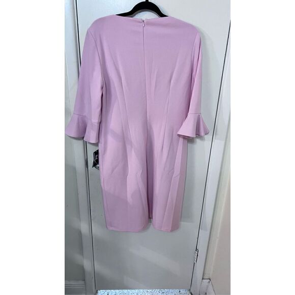 KASPER PINK DRESS 3/4 BELL SLEEVES ZIP BACK SZ 6 NEWW P1-289 - Picture 7 of 12
